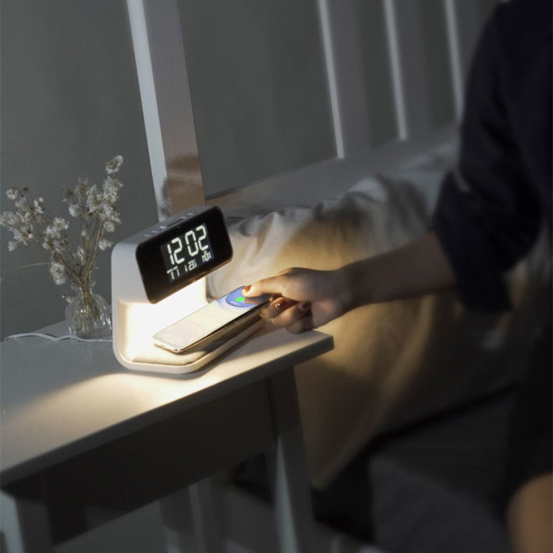 LCD Screen Alarm Clock  Wireless Phone Charger