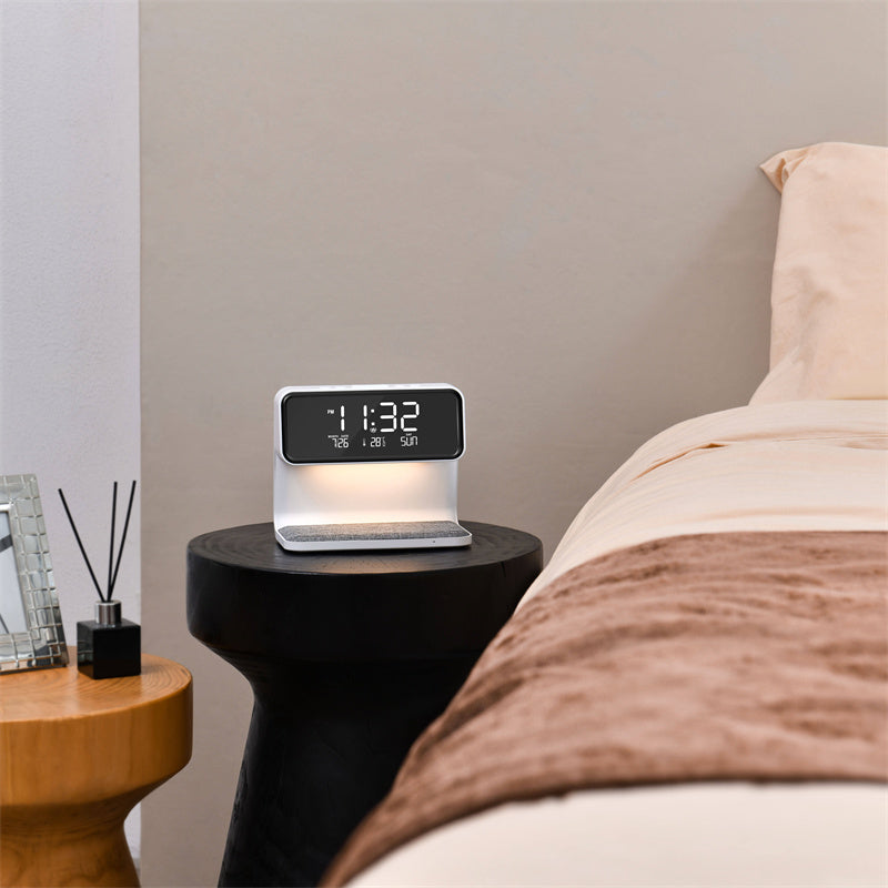 LCD Screen Alarm Clock  Wireless Phone Charger