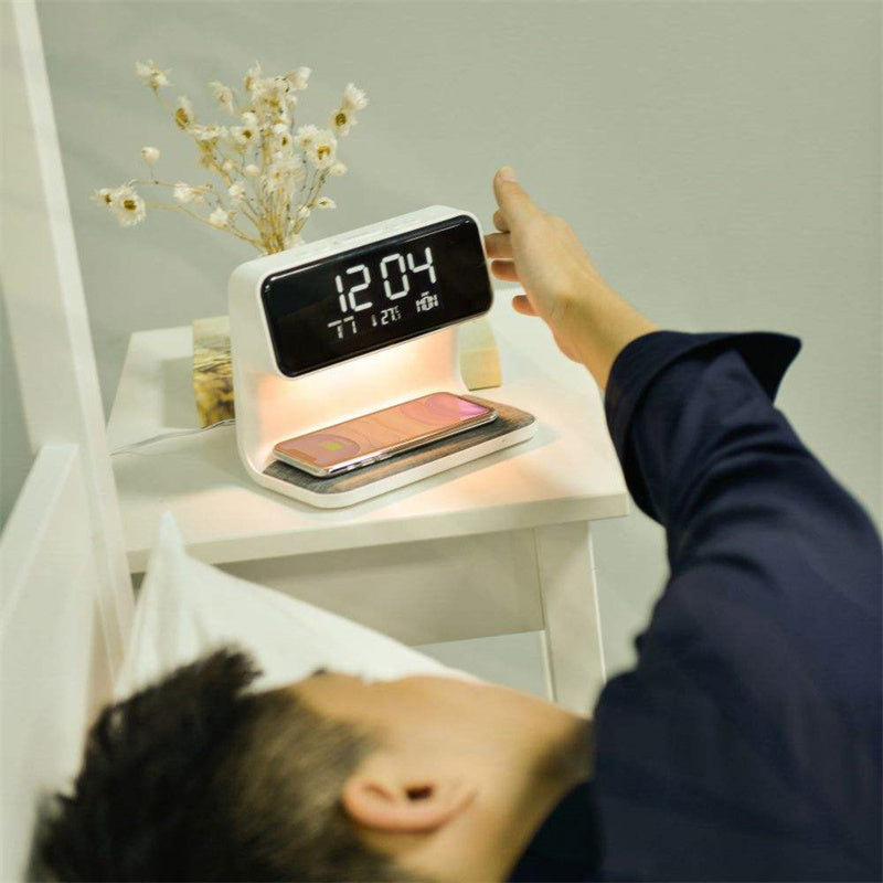 LCD Screen Alarm Clock  Wireless Phone Charger
