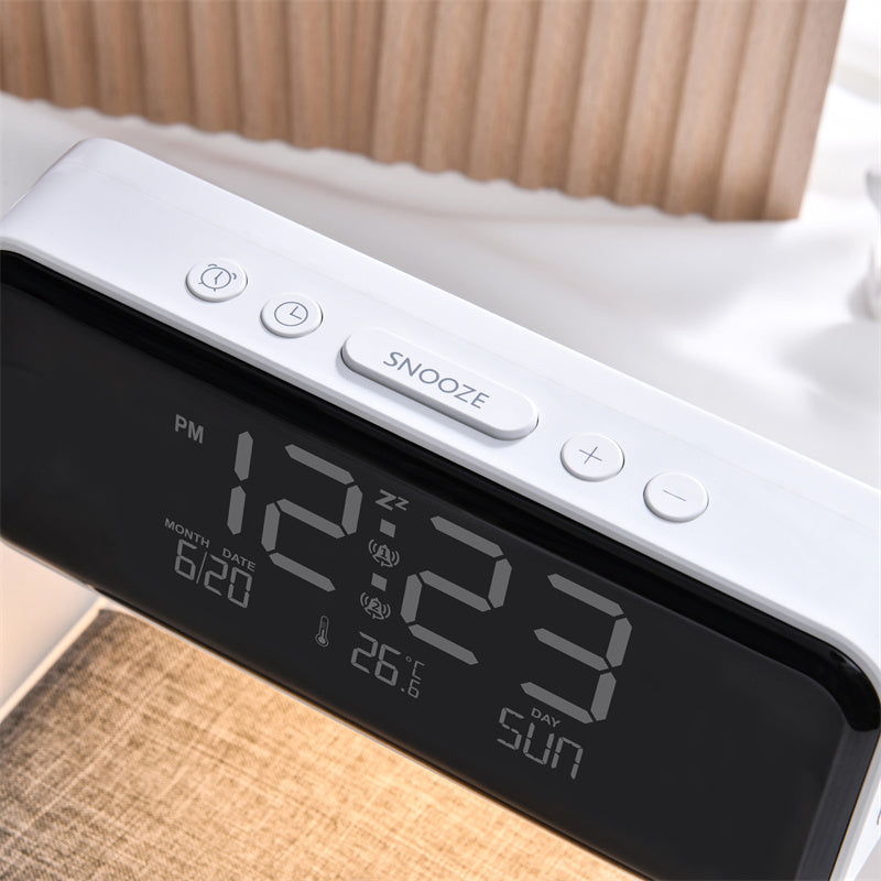 LCD Screen Alarm Clock  Wireless Phone Charger