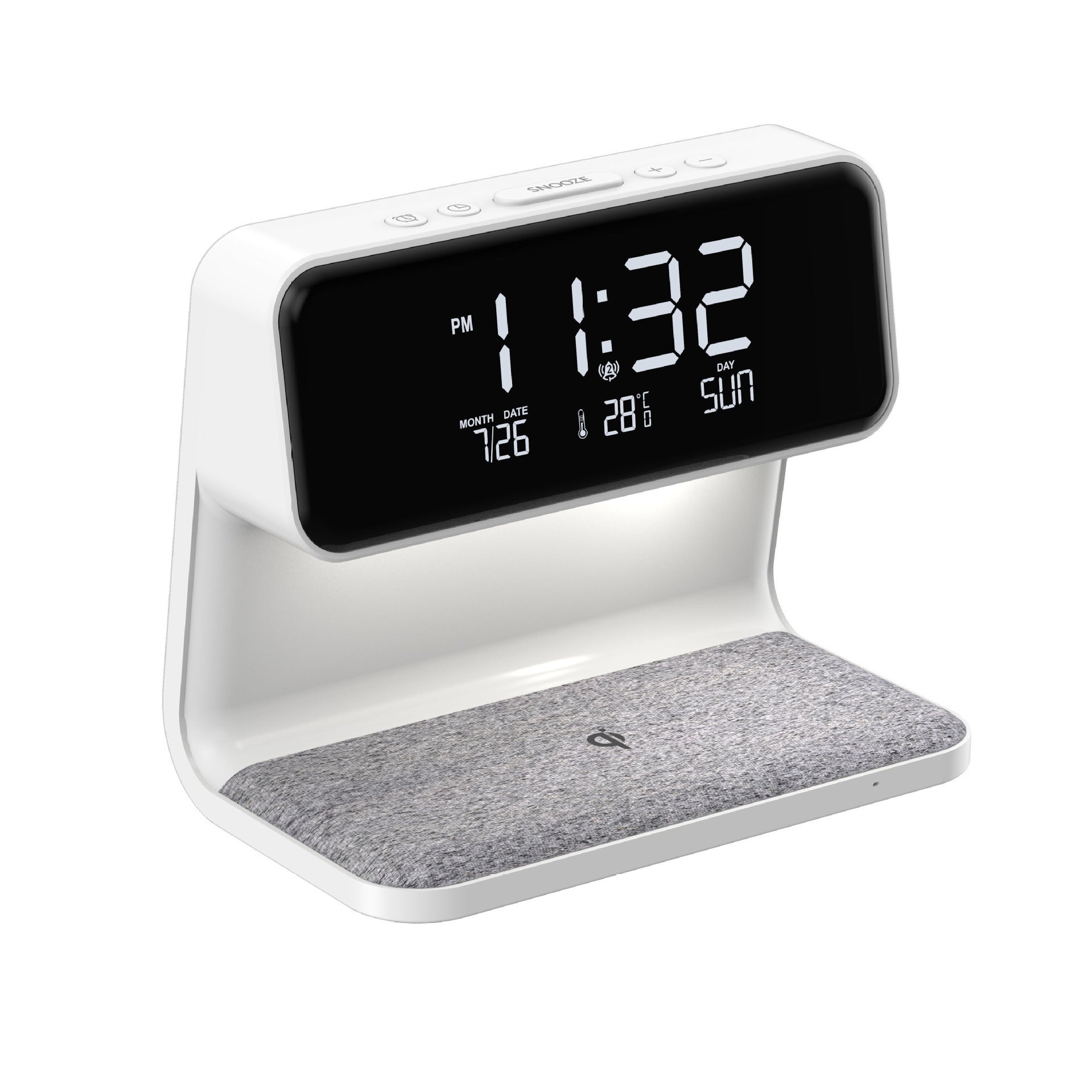 LCD Screen Alarm Clock  Wireless Phone Charger