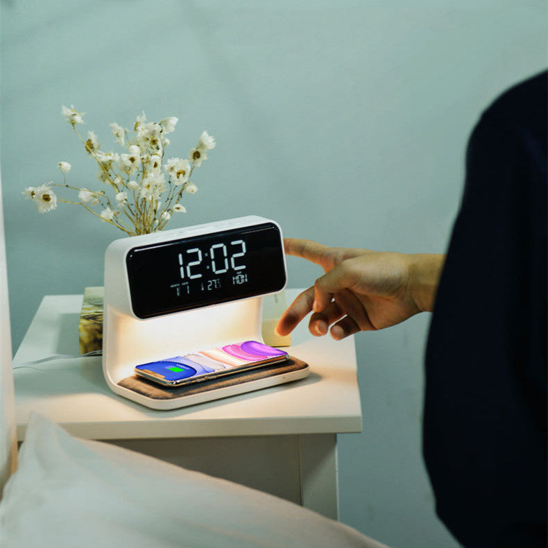LCD Screen Alarm Clock  Wireless Phone Charger